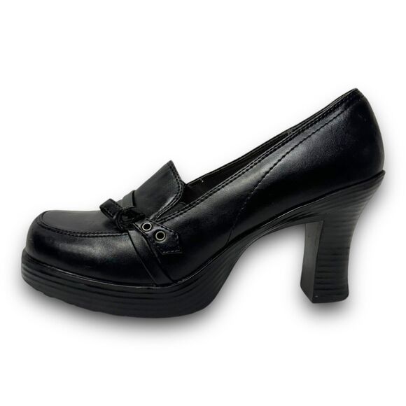 Vintage Y2K LEI Onyx Vegan Leather Chunky Platform Mary Jane Heels Size 7.5 US - Picture 2 of 10